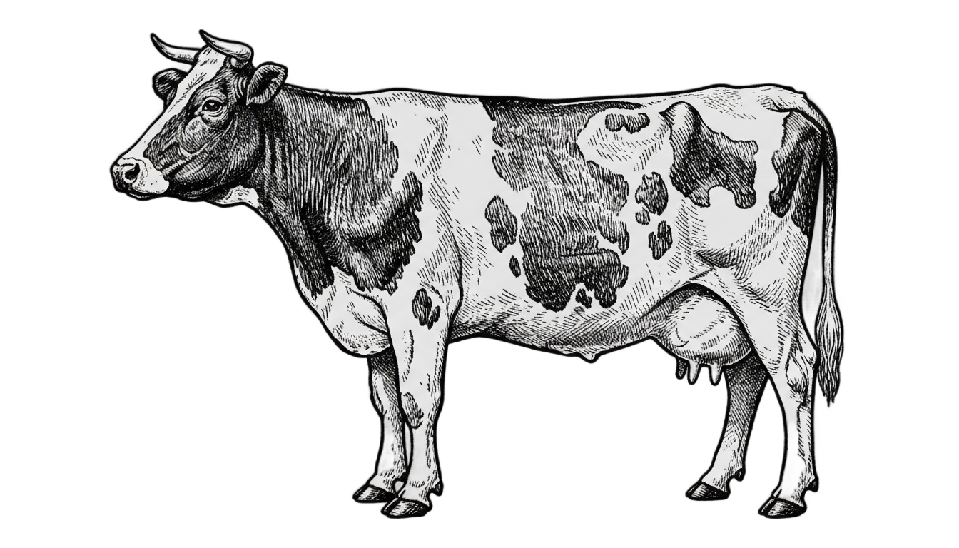 cow png black and white PNG transparent background