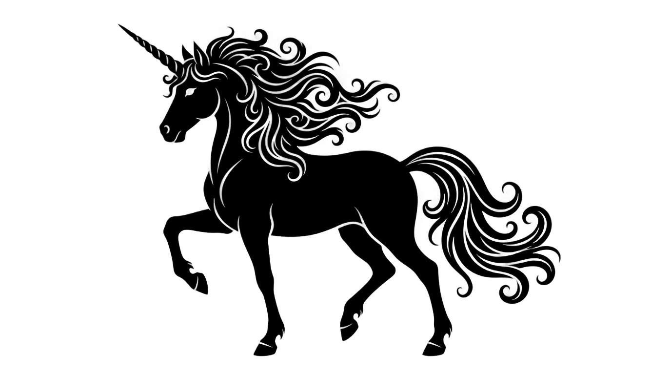 cute unicorn silhouette png PNG transparent background