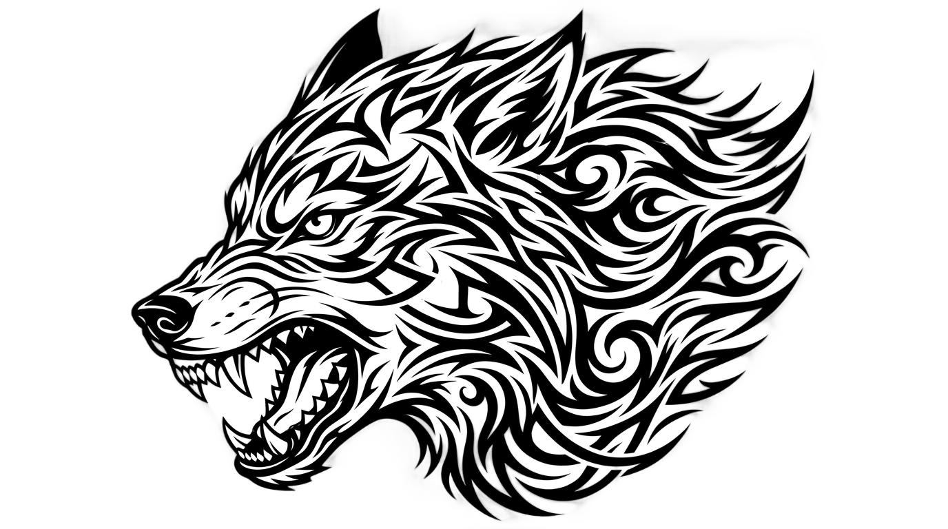 tribal wolf png PNG transparent background