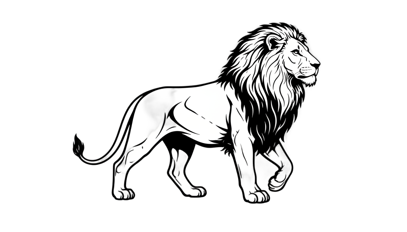 lion outline png PNG transparent background