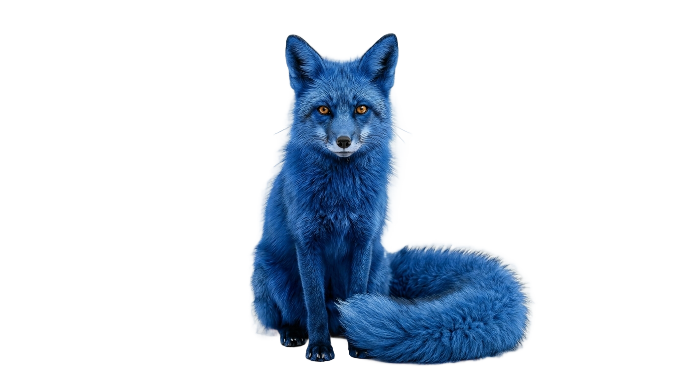 blue fox png PNG transparent background