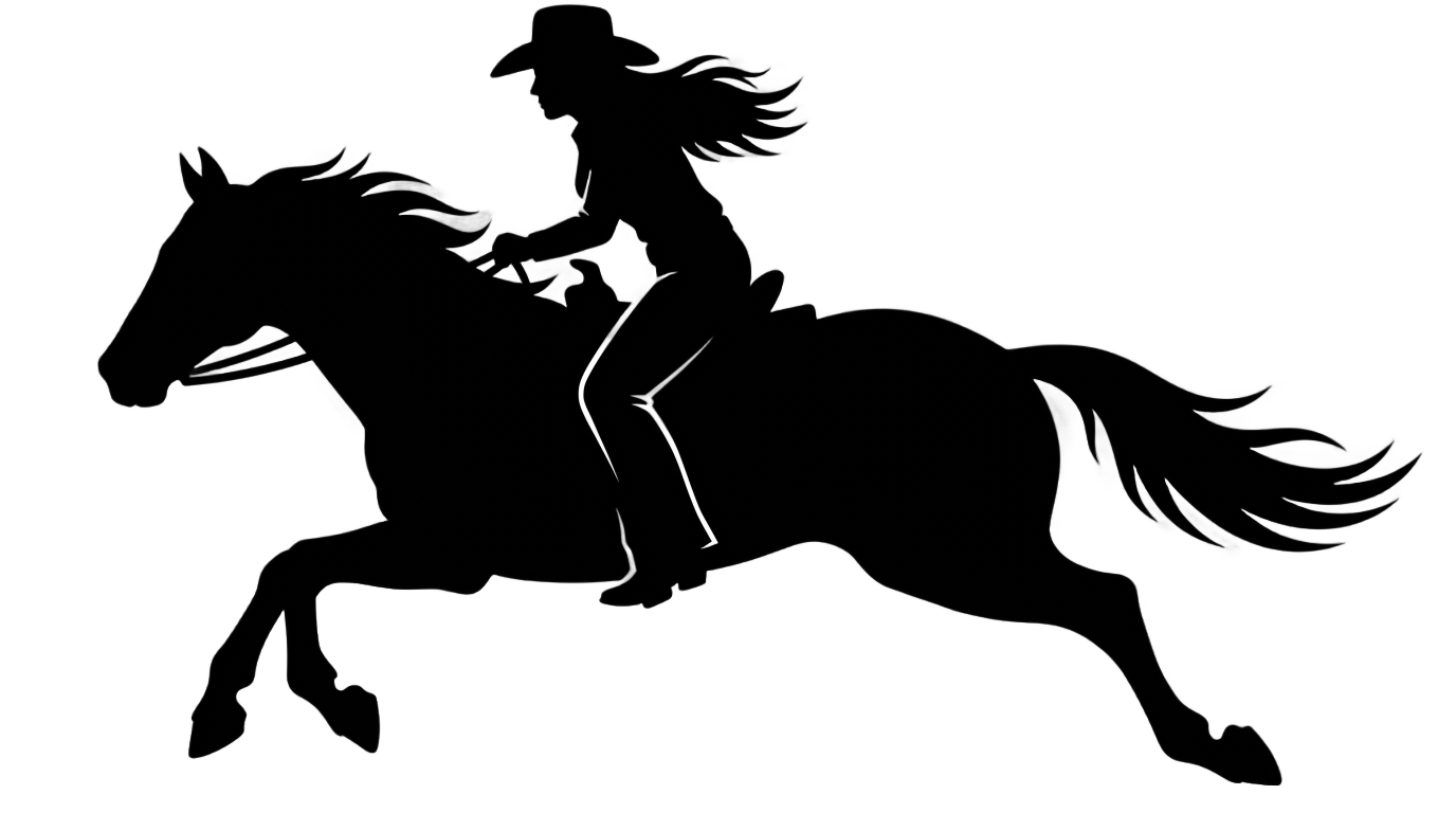 cowgirl riding horse silhouette png PNG transparent background