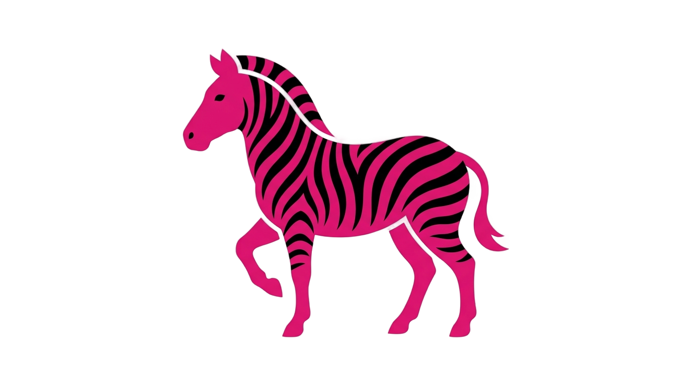 pink zebra logo png PNG transparent background
