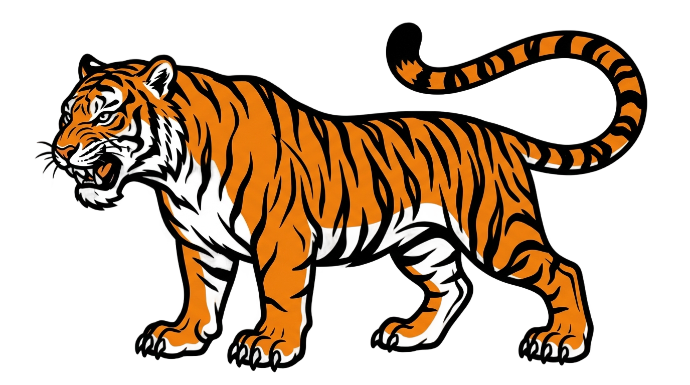 tiger clipart black and white png PNG transparent background