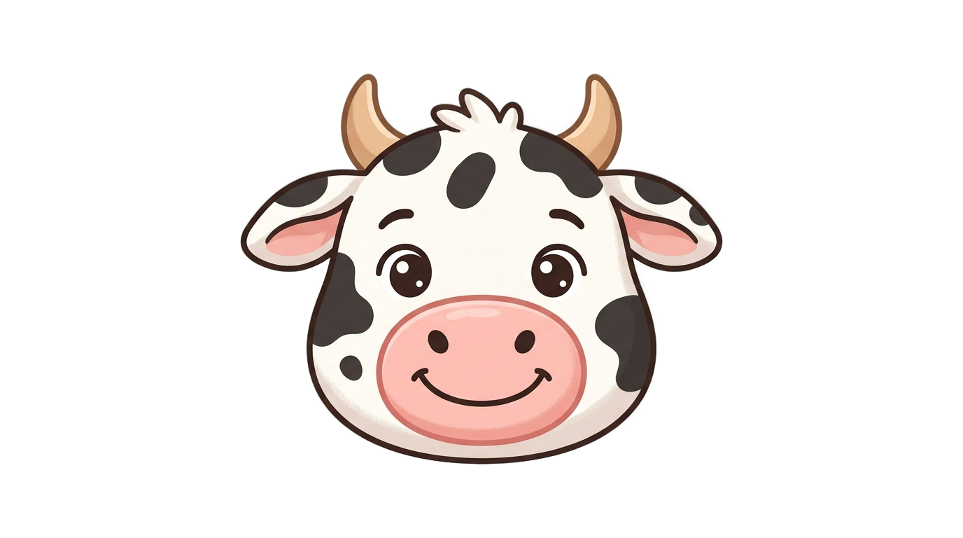 cow face cartoon png PNG transparent background
