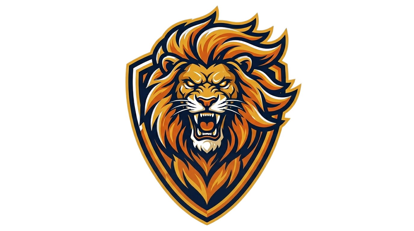 lion football logo png PNG transparent background
