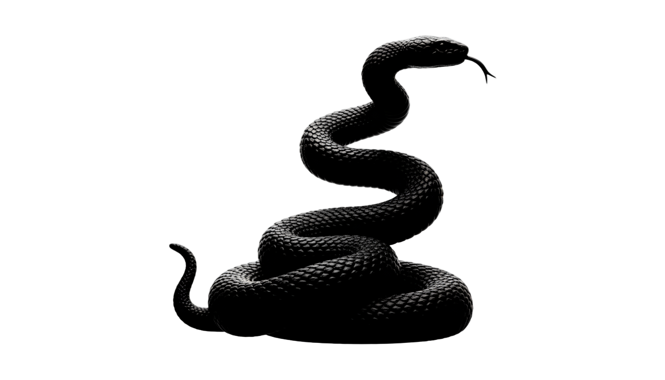 snake png black and white PNG transparent background