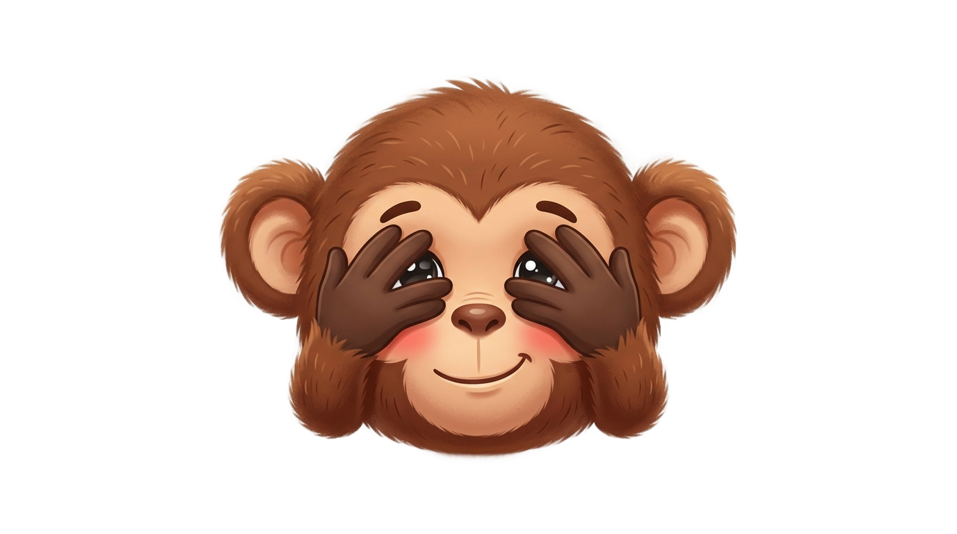 shy monkey emoji png PNG transparent background