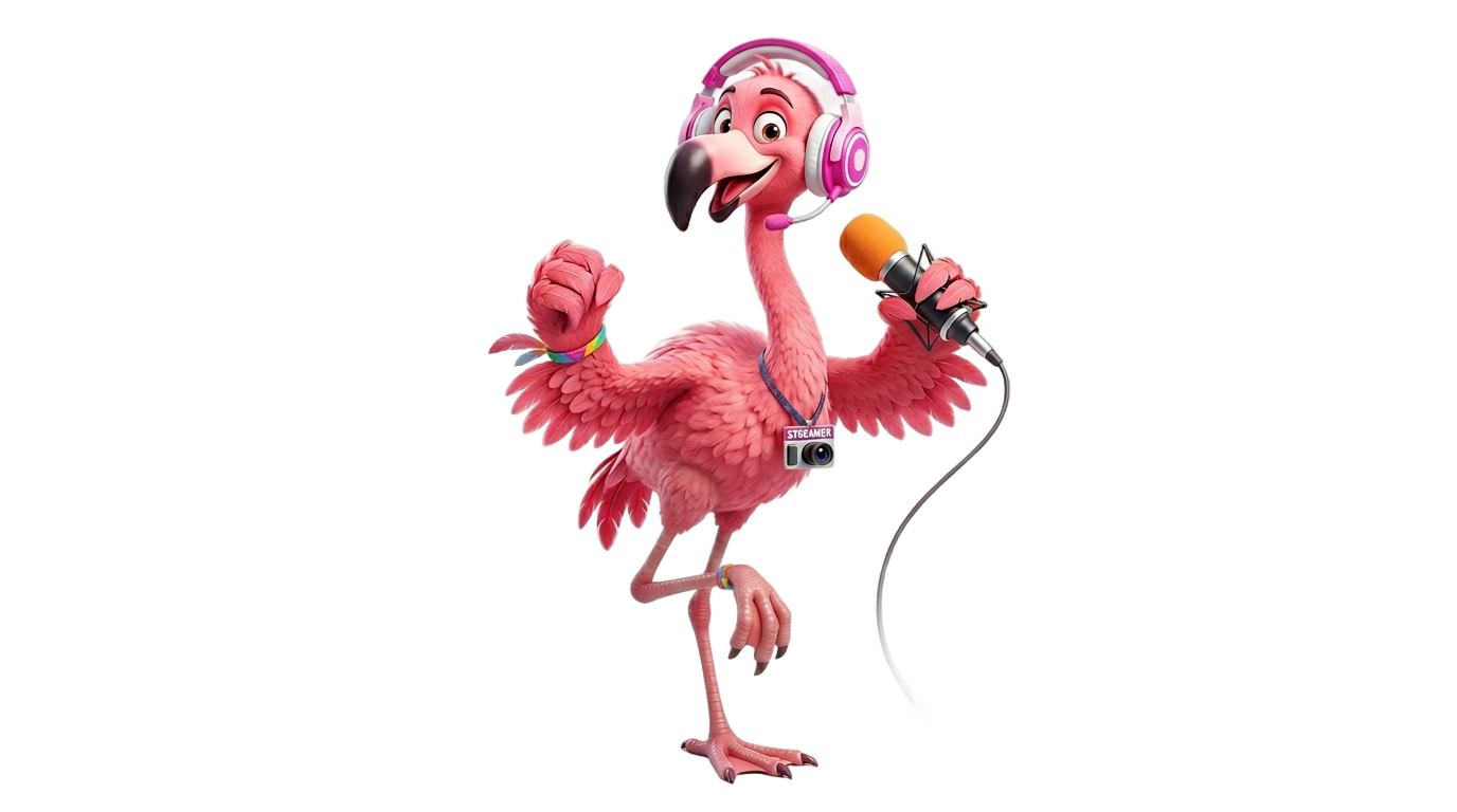 flamingo youtuber png PNG transparent background