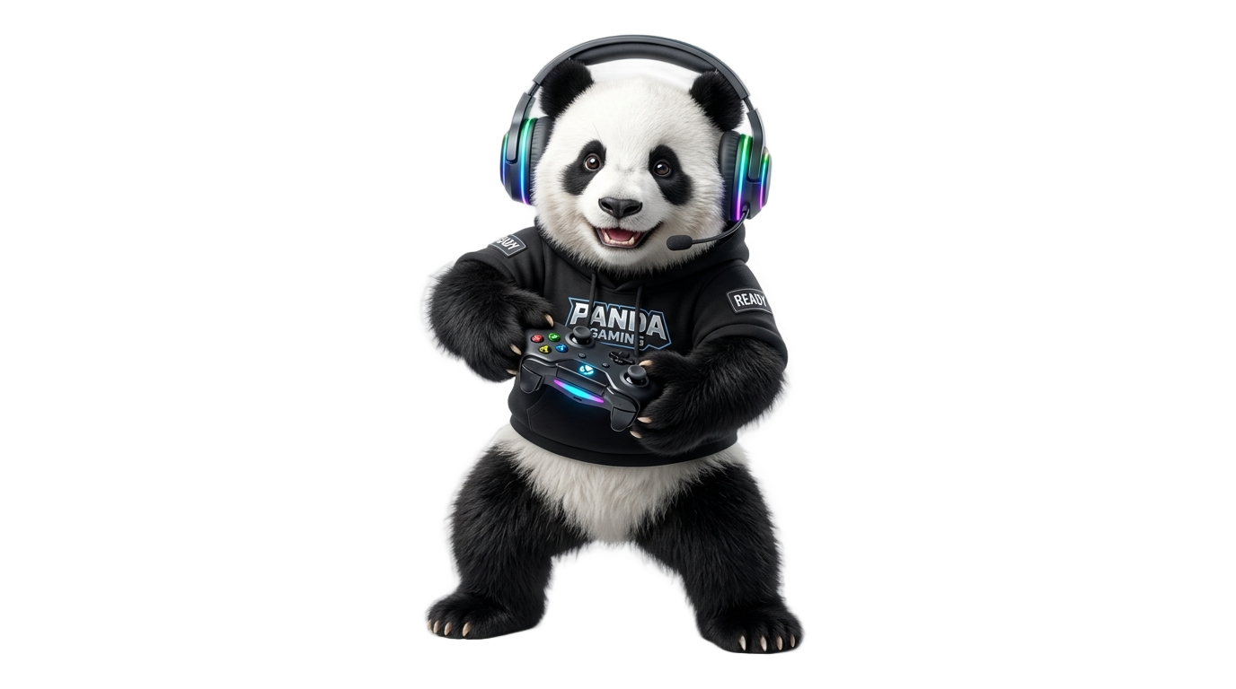 panda gaming png PNG transparent background