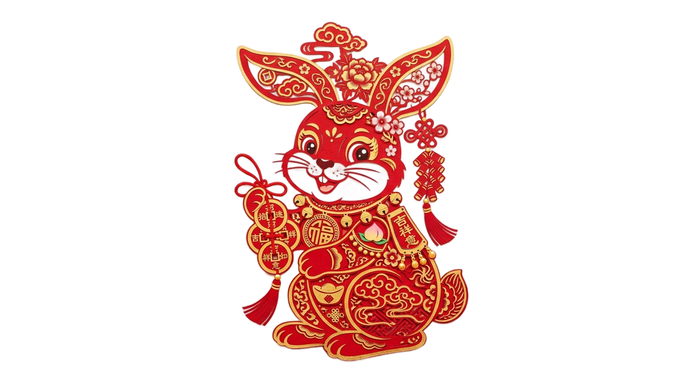 chinese new year rabbit png PNG transparent background
