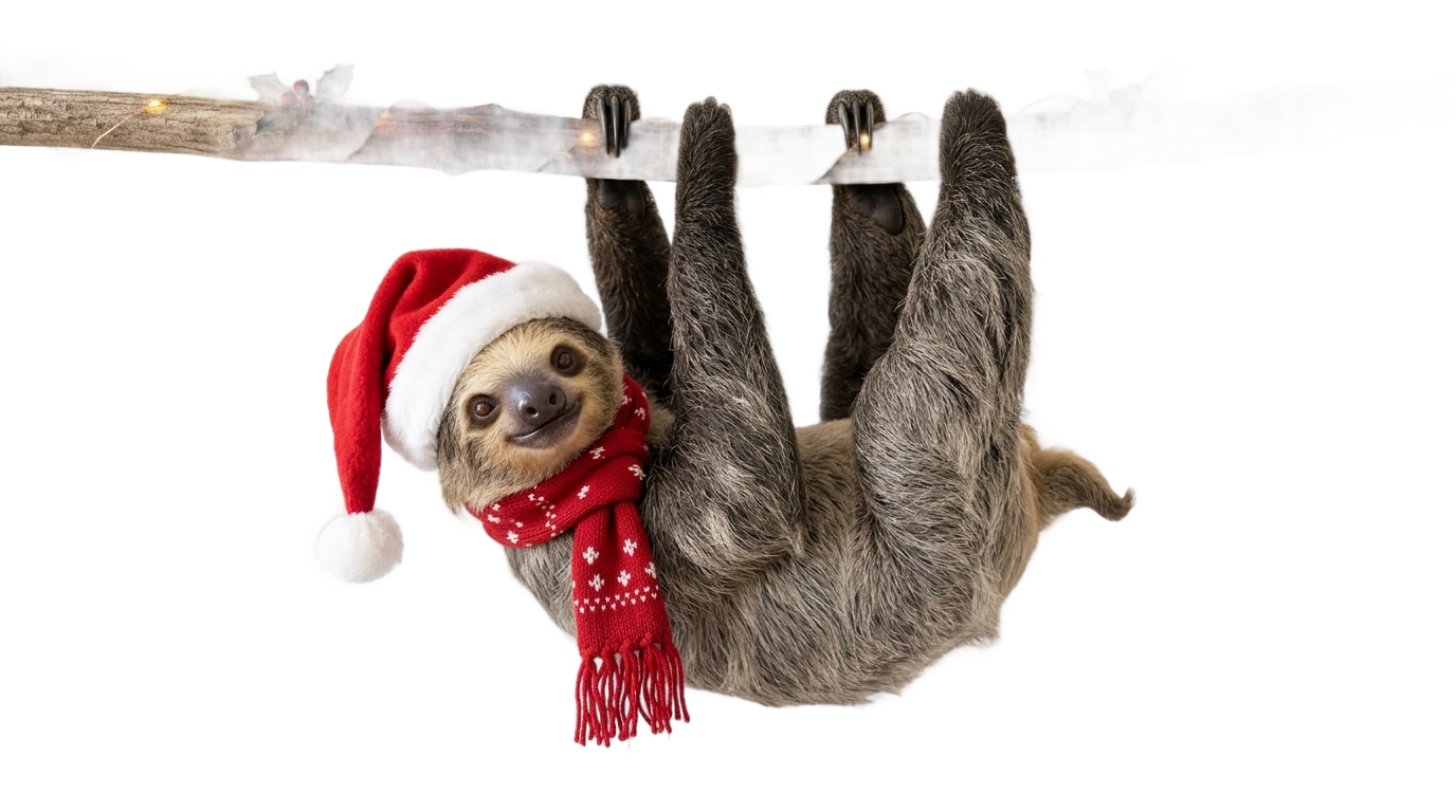 christmas sloth png PNG transparent background