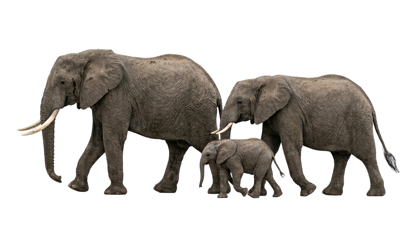 elephant group png PNG transparent background