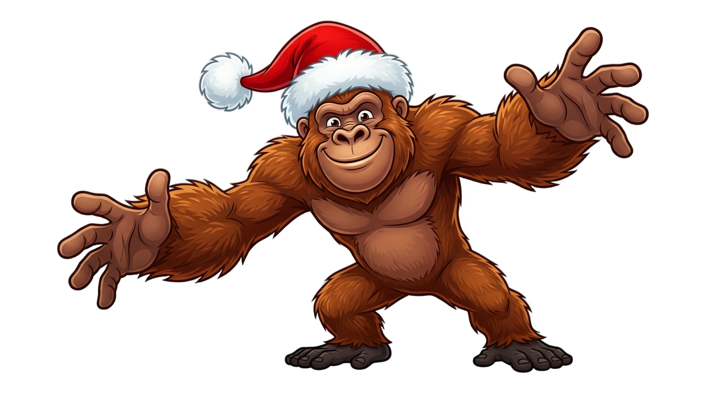gorilla tag santa hat png PNG transparent background