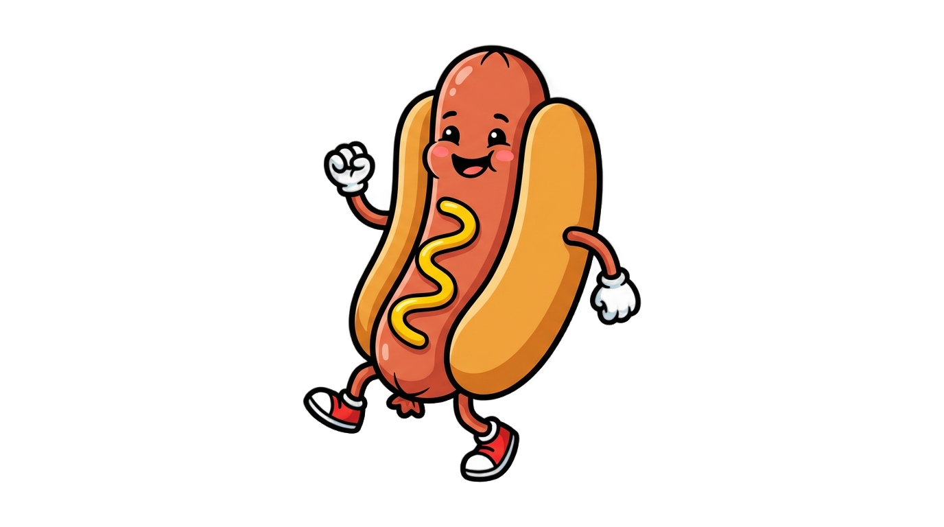 cartoon hot dog png PNG transparent background