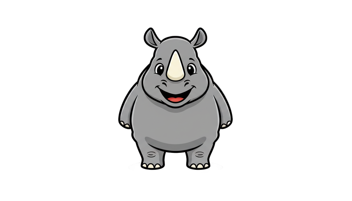 rhino cartoon png PNG transparent background