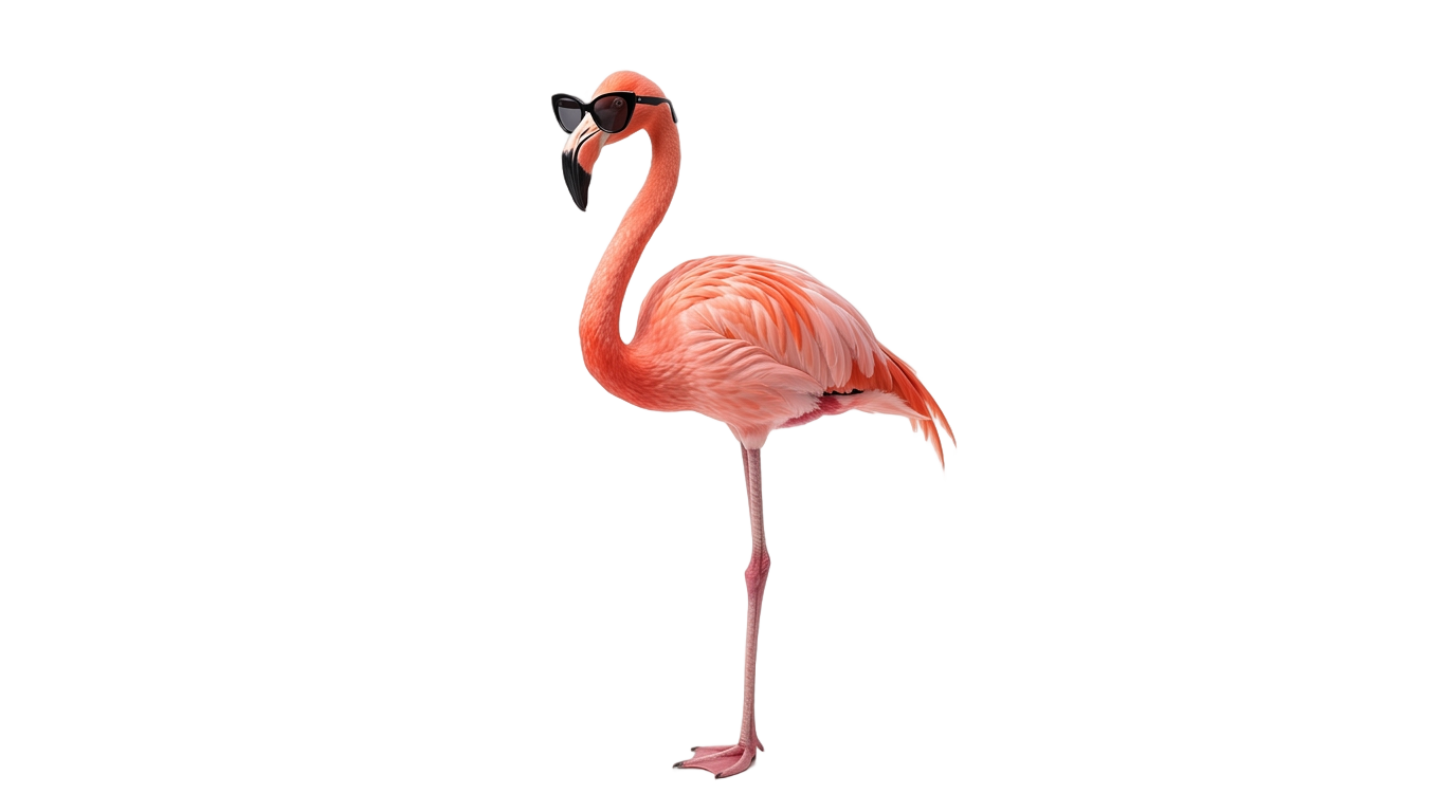 flamingo with sunglasses png PNG transparent background