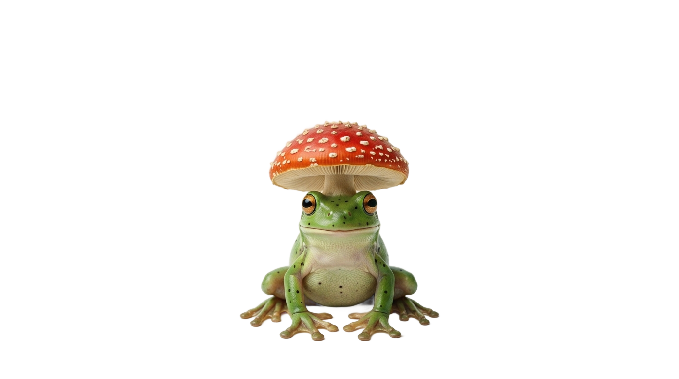 mushroom frog png PNG transparent background