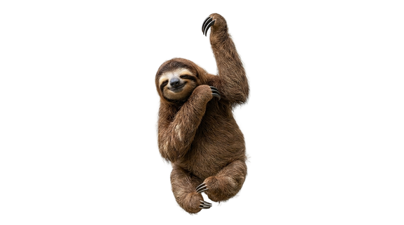 hanging sloth png PNG transparent background
