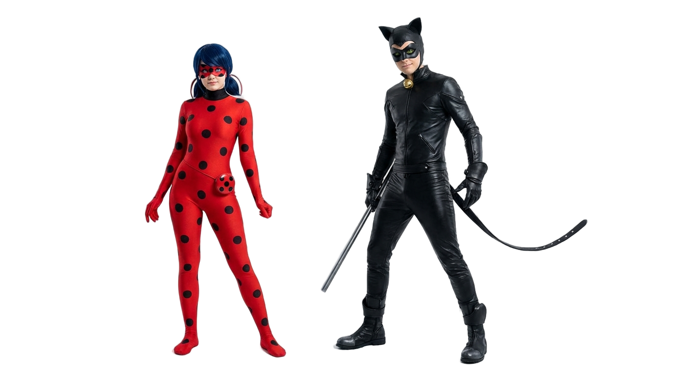 ladybug and cat noir png PNG transparent background