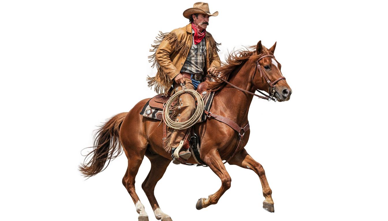 cowboy on horse png PNG transparent background