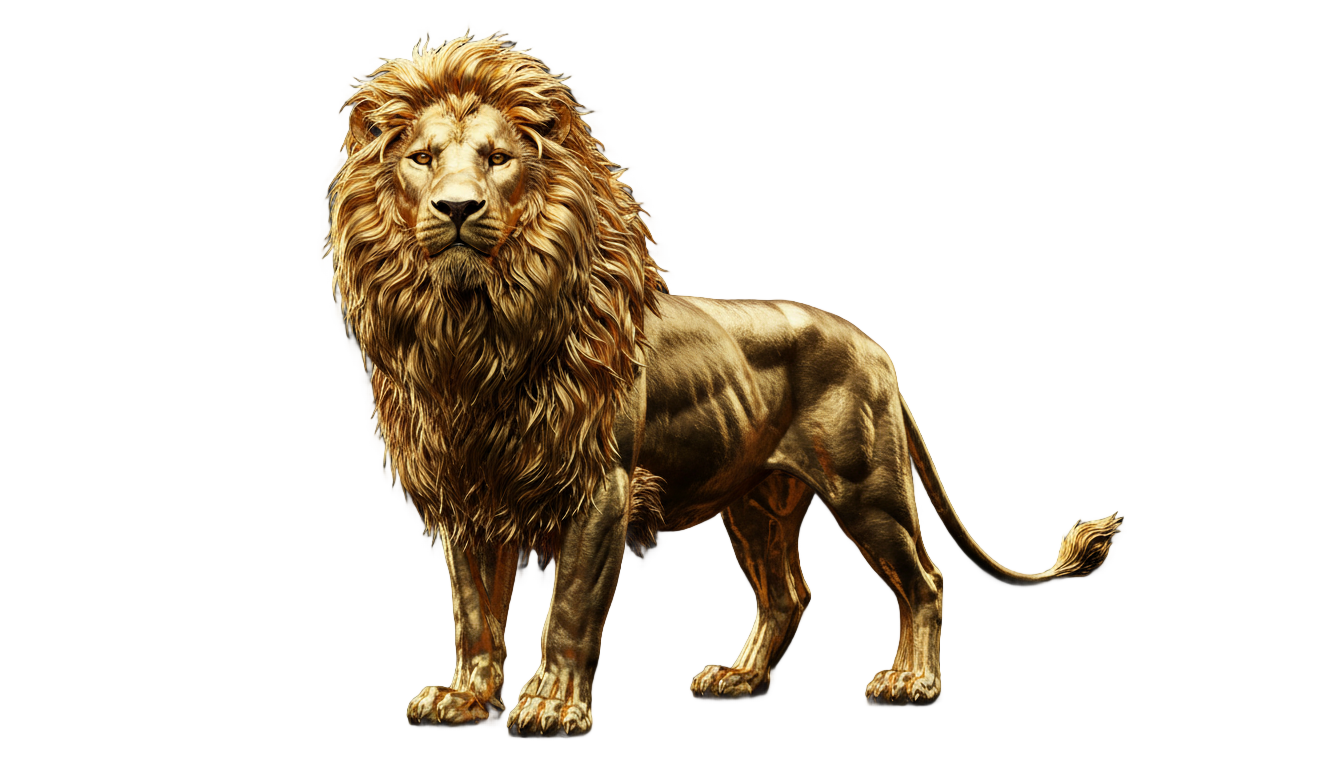 golden lion png PNG transparent background