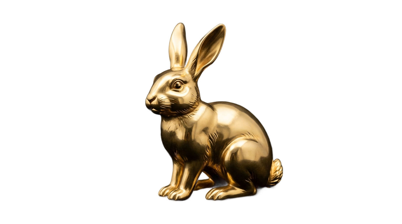 golden rabbit png PNG transparent background