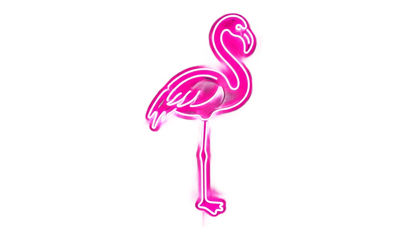 neon flamingo png PNG transparent background