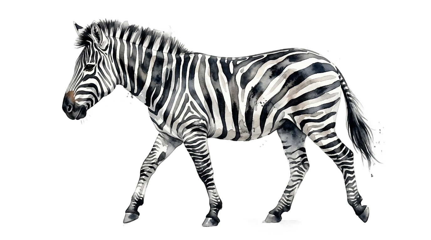 zebra aquarela png PNG transparent background