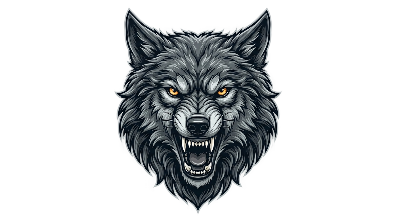grey wolf logo png PNG transparent background