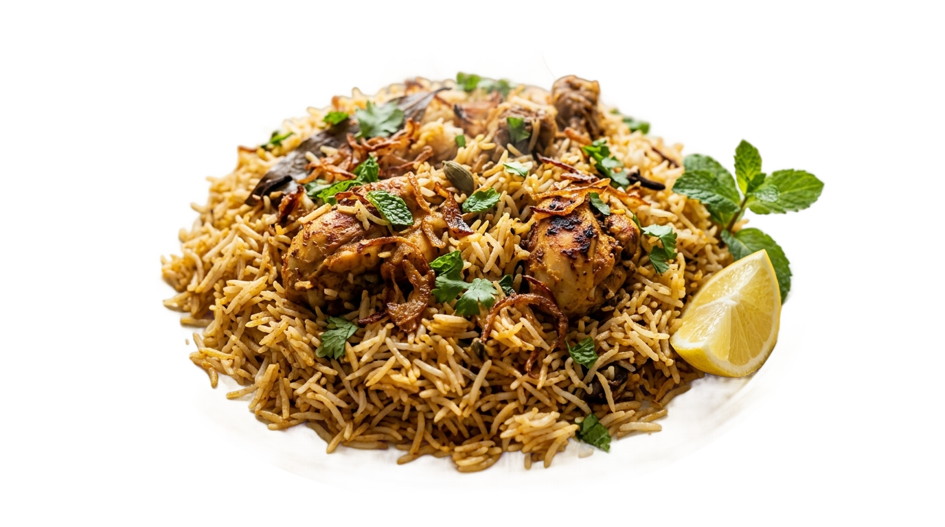 hyderabadi chicken biryani png PNG transparent background