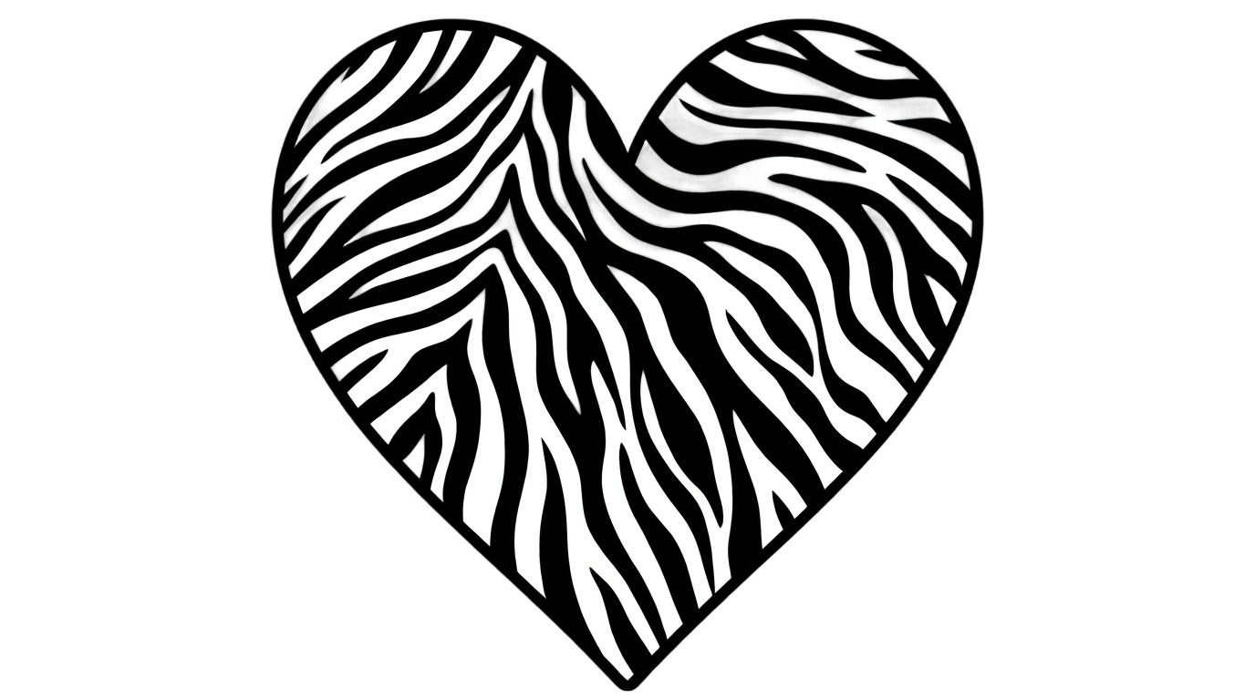 zebra heart png PNG transparent background