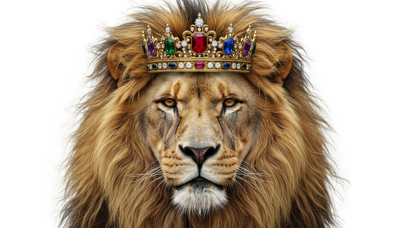 lion with crown png PNG transparent background