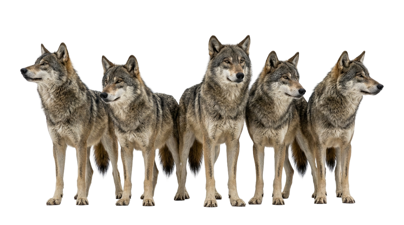 wolf pack silhouette png PNG transparent background