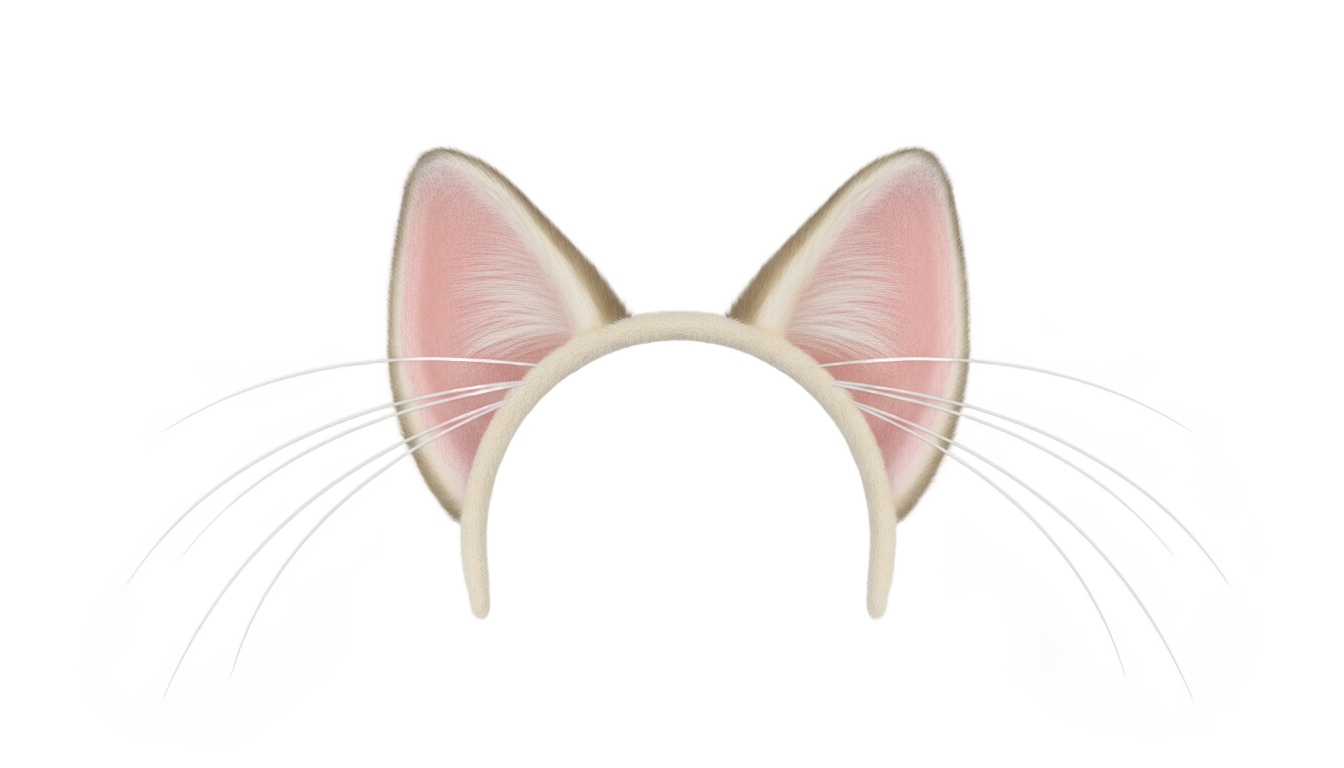 cat ears and whiskers png PNG transparent background