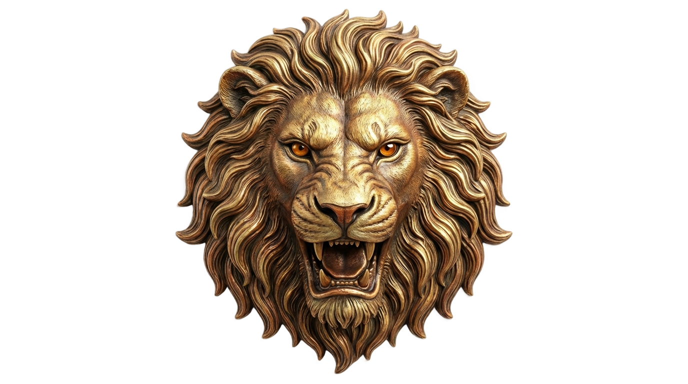 gold lion logo png PNG transparent background