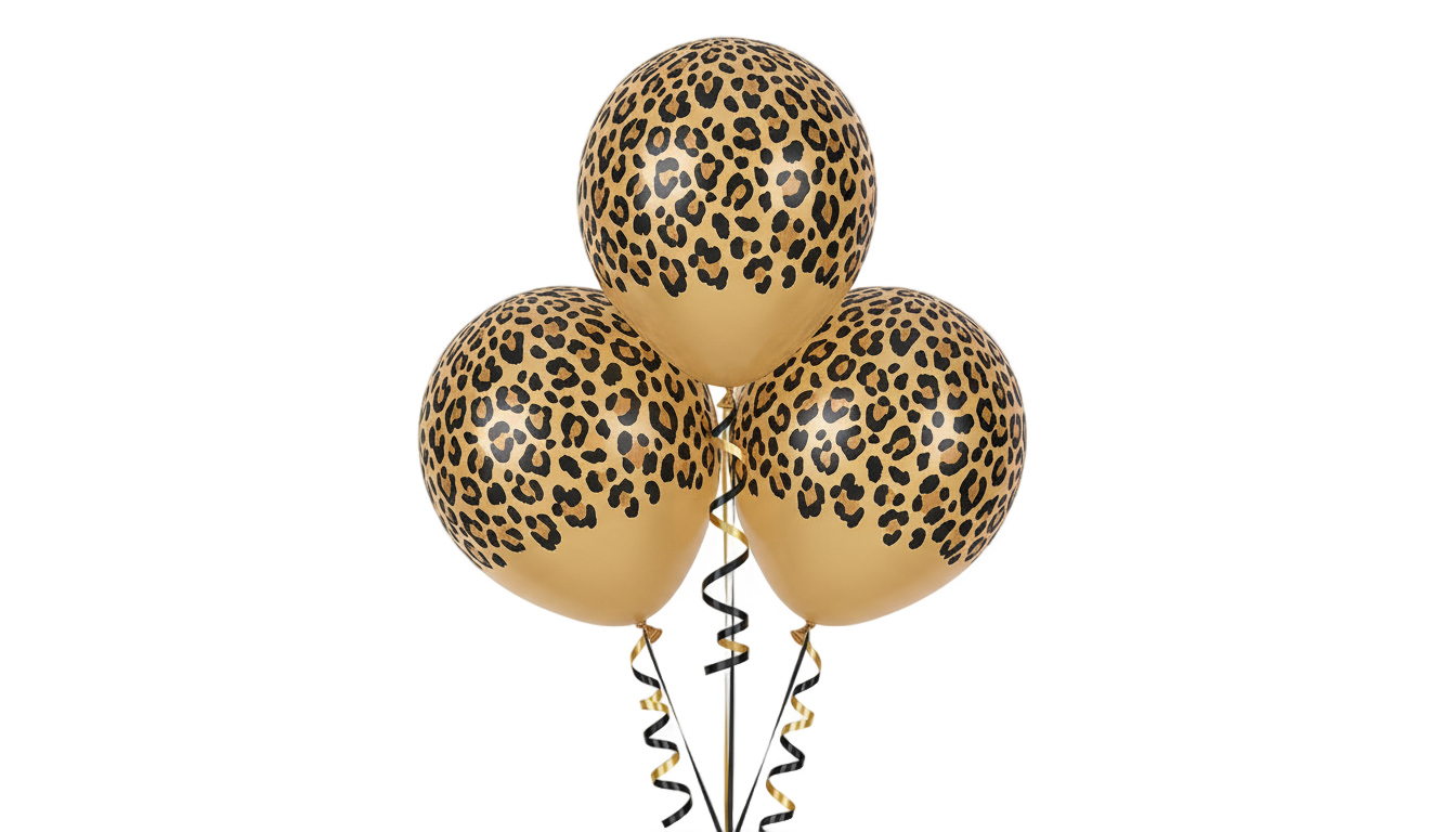 cheetah print balloons png PNG transparent background