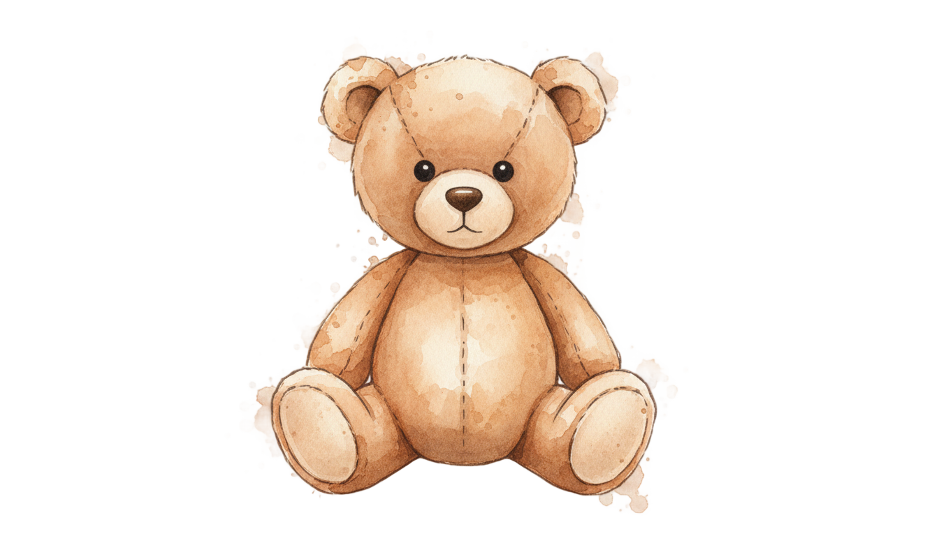 watercolor teddy bear png PNG transparent background