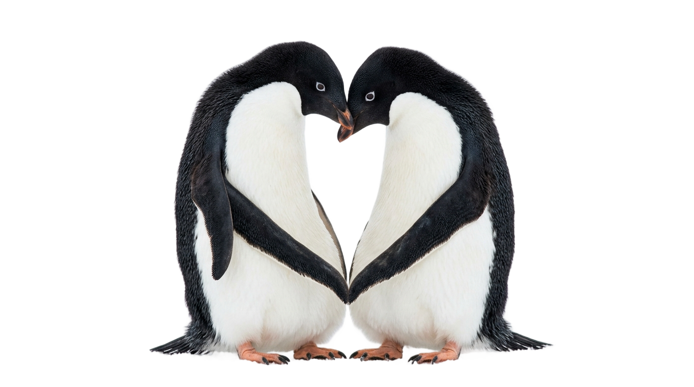 penguin love png PNG transparent background