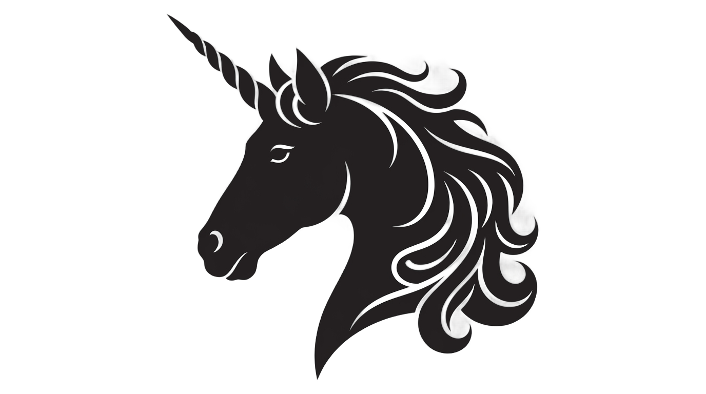 unicorn head silhouette png PNG transparent background
