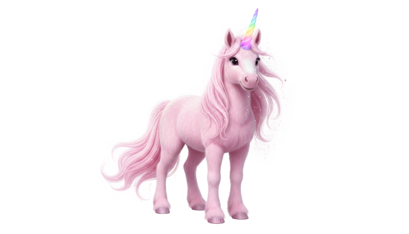pink fluffy unicorn png PNG transparent background