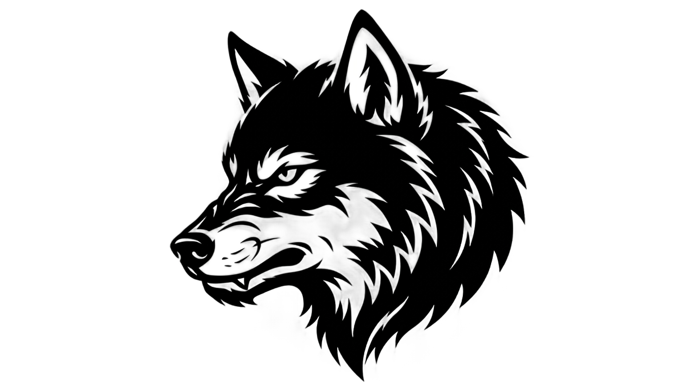 black wolf logo png PNG transparent background