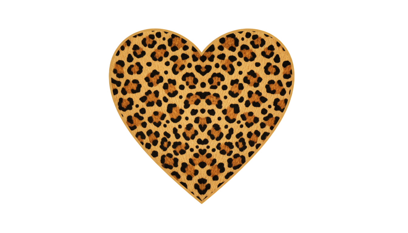 cheetah print heart png PNG transparent background