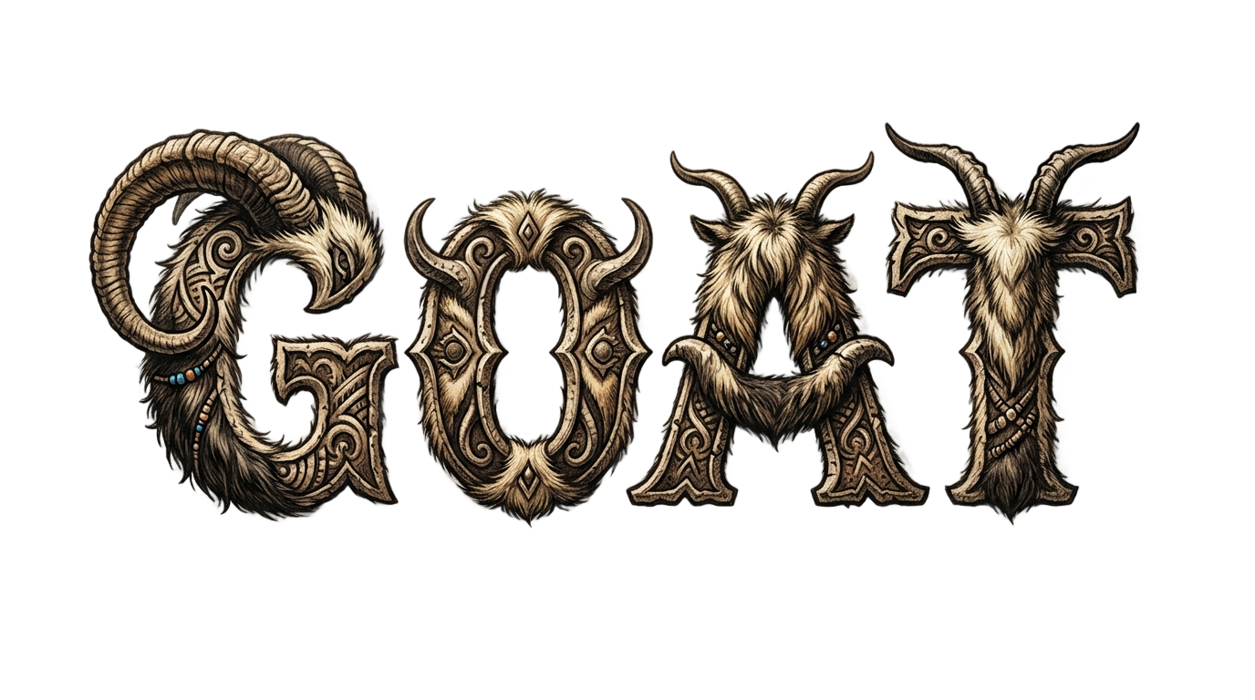 goat text png PNG transparent background