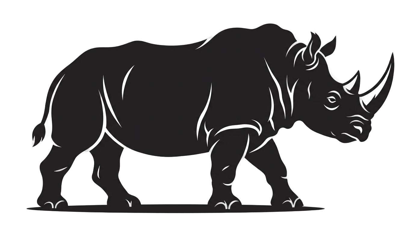 black rhino logo png PNG transparent background