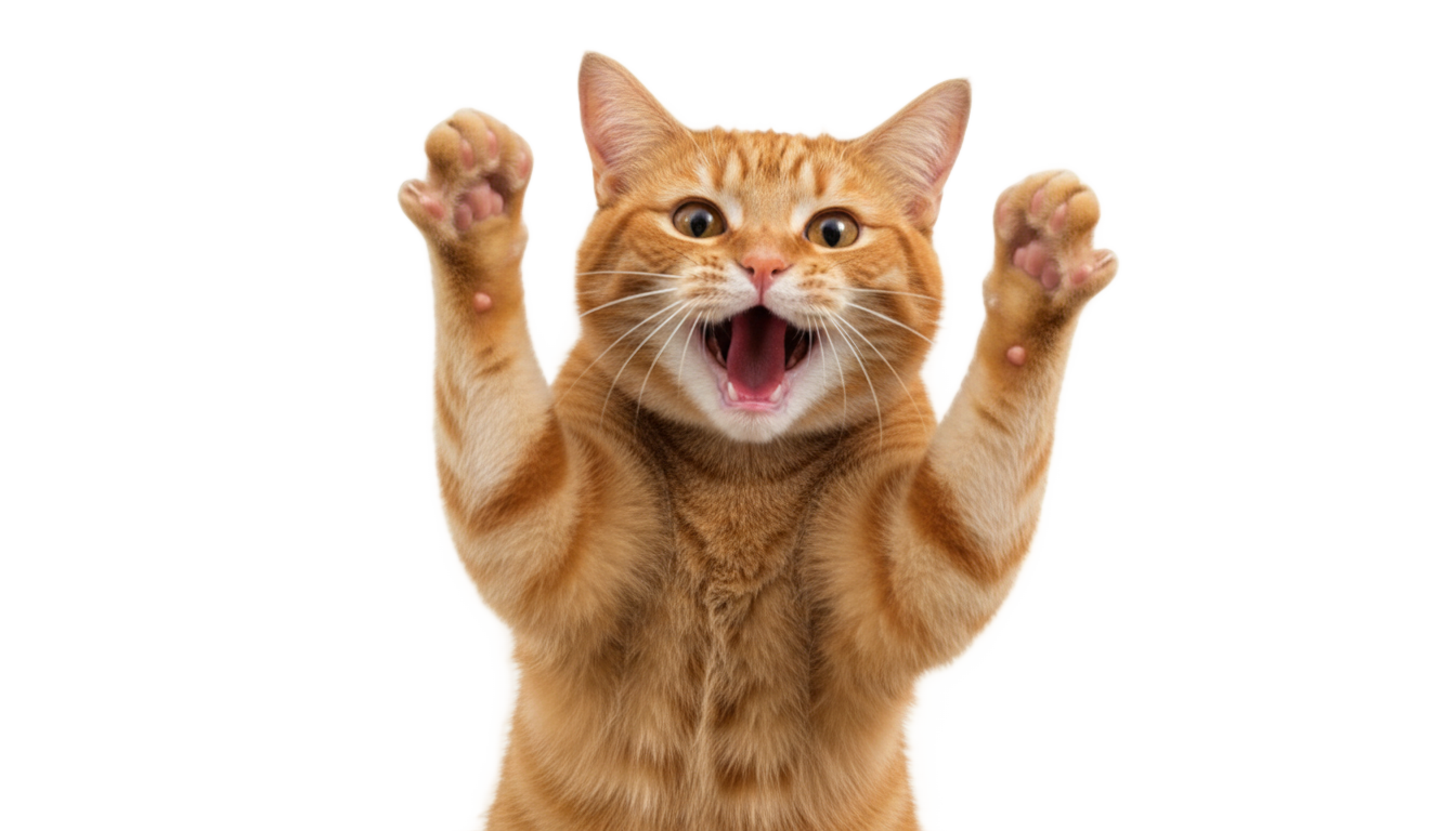 yippee cat png PNG transparent background