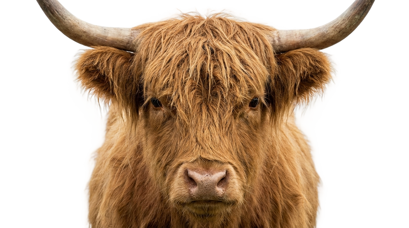 highland cow head png PNG transparent background