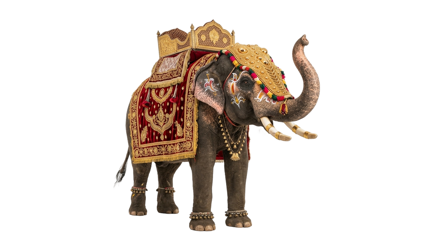 elephant with nettipattam png PNG transparent background