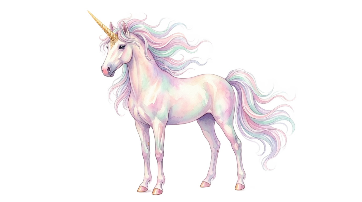 unicorn watercolor png PNG transparent background