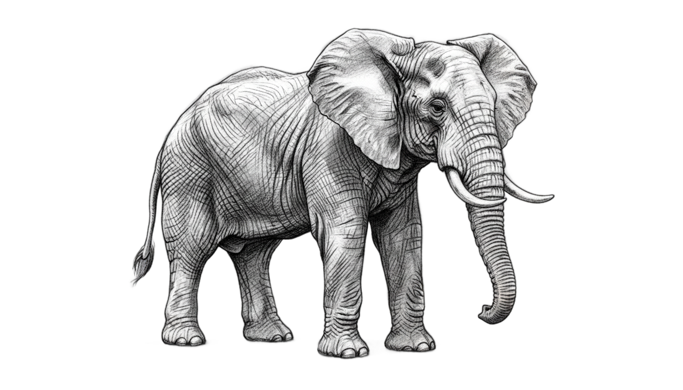 elephant drawing png PNG transparent background
